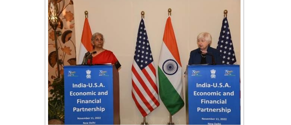  Indian Union Minister of Finance & Corporate Affairs Smt. Nirmala Sitharaman and United States Treasury Secretary Dr. Janet L. Yellen at the 9th meeting of India-U.S. Economic and Financial Partnership.